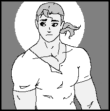 A ridiculously dreamy body, like a sentient triangle, carries himself whistfully while eyeing soulfully into the distance.